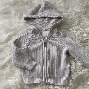 Kids' Knit Zip-Up Hoodie - Light Gray